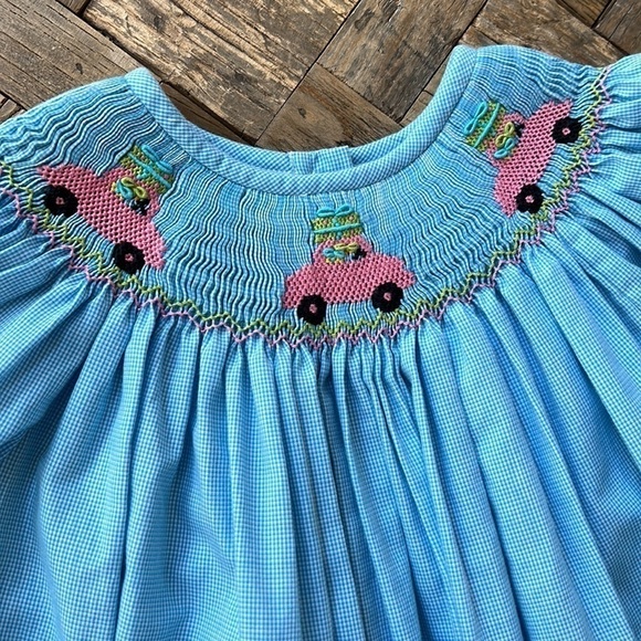 Smocked Bishop Christmas Dress by Silly Goose - Picture 1 of 10